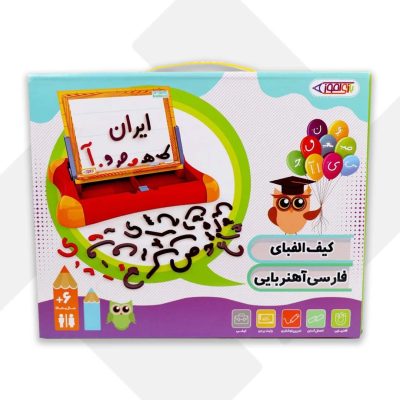 کیف الفبای فارسی اهنربایی فرفره های رنگی (24)