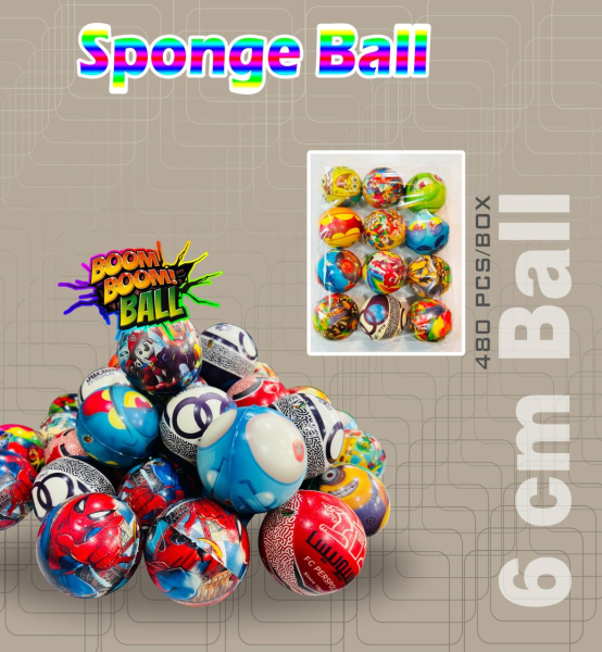 توپ اسفنجی 6 سانتی طرح کارتنی جور(12)(480)